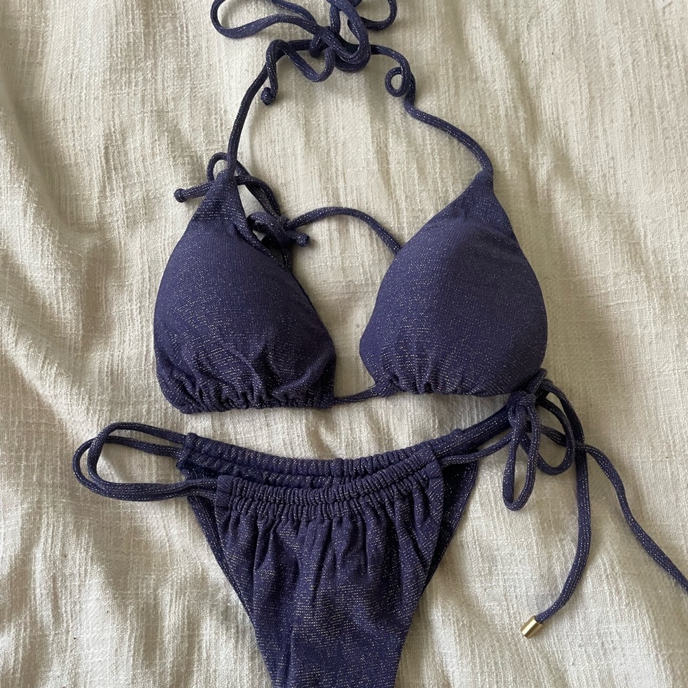Blue Sparkly Vix Bikini - Picture 2 of 8